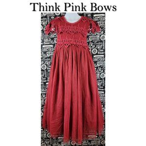 Think Pink Bow Lace Tulle Dress Size 12